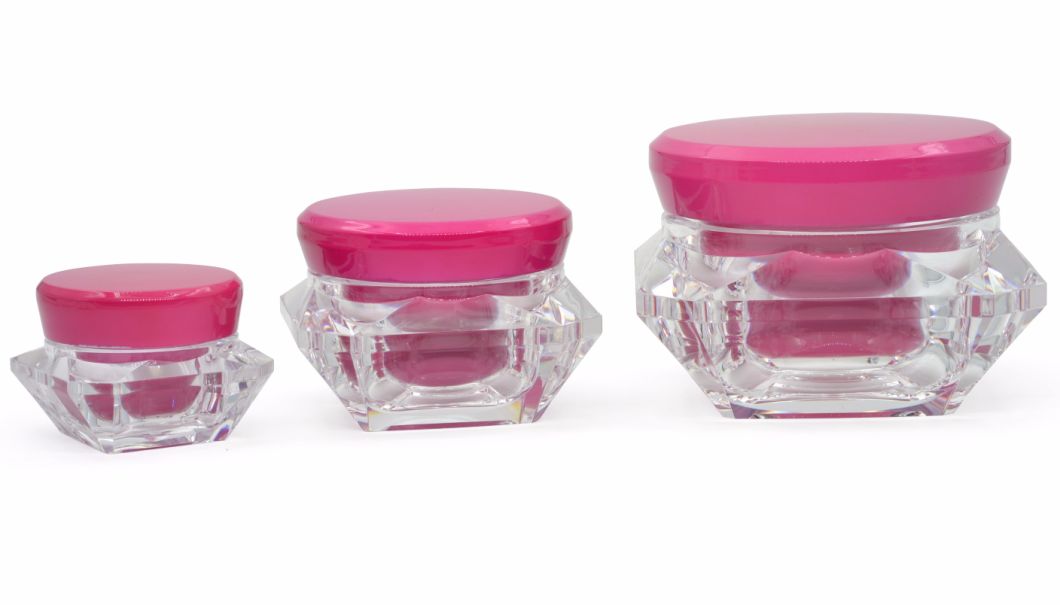 5g, 15g Diamond Shape Acrylic Cream Jar for Cosmetic Packaging