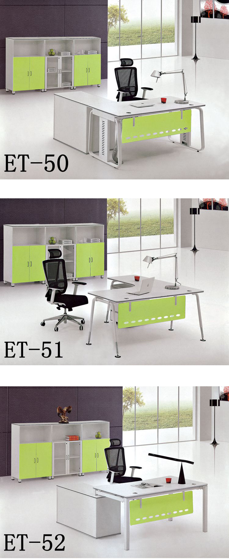 Et-50 Office Desk fashion Modern L Design Boss Manager Office Executive Table