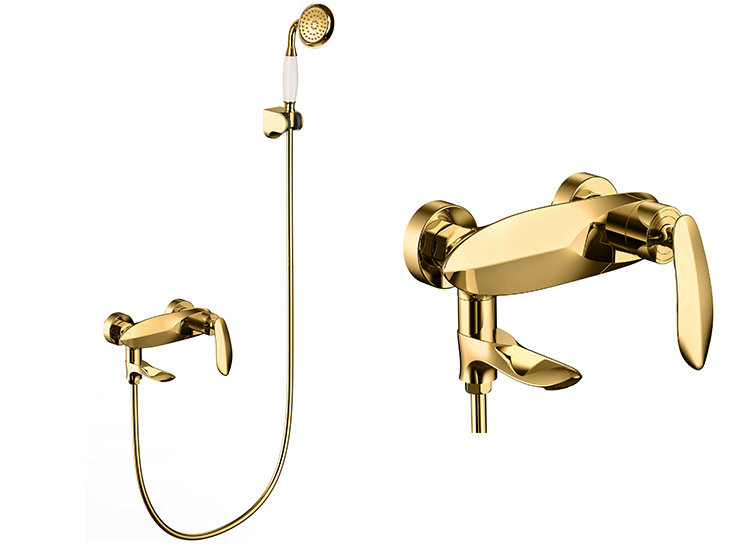 Bathroom Single Handle Gold Shower Faucet