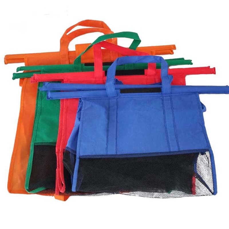 Custom Supermarket Grocery Foldable Reusable Shopping Cart Trolley Bags