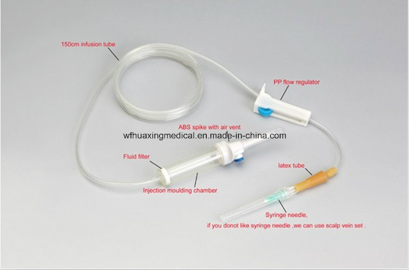 Disposable Infusion Set with Hypodermic Needle & Latex Tube