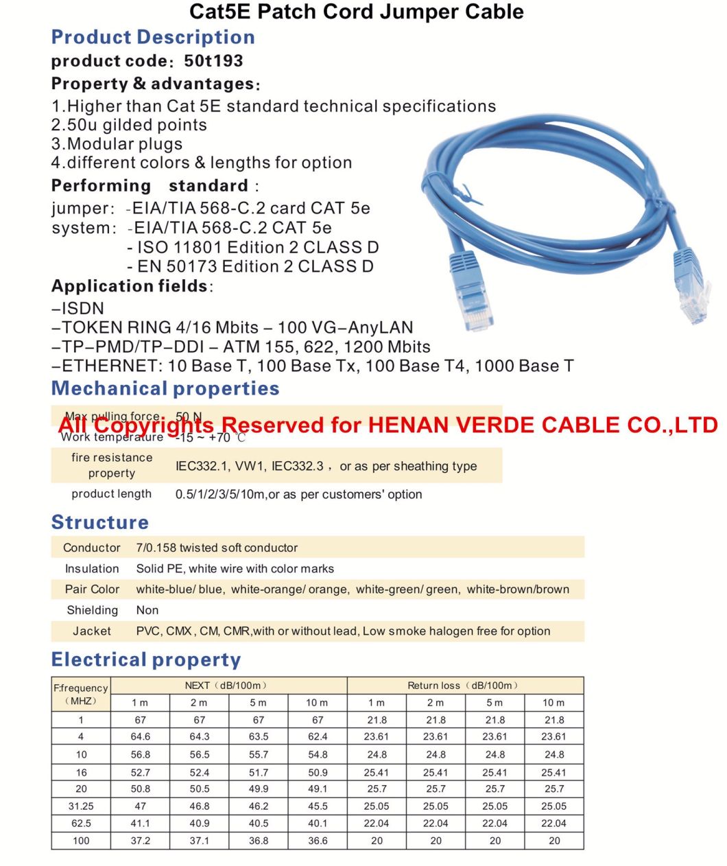 UTP Cat5e CAT6 Data Network Cable Patch Cord