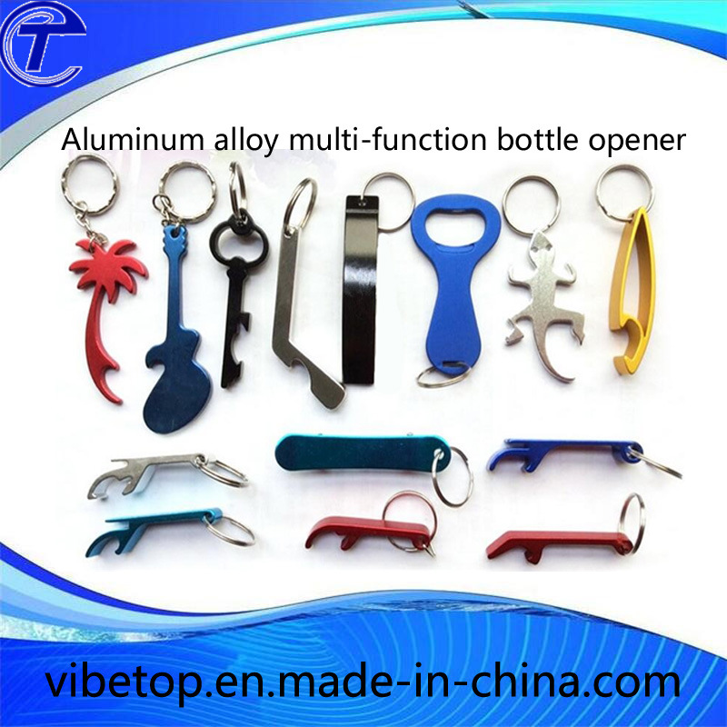 Hot Sale Customized Metal Beer Bottle Cap Opener with Keychain