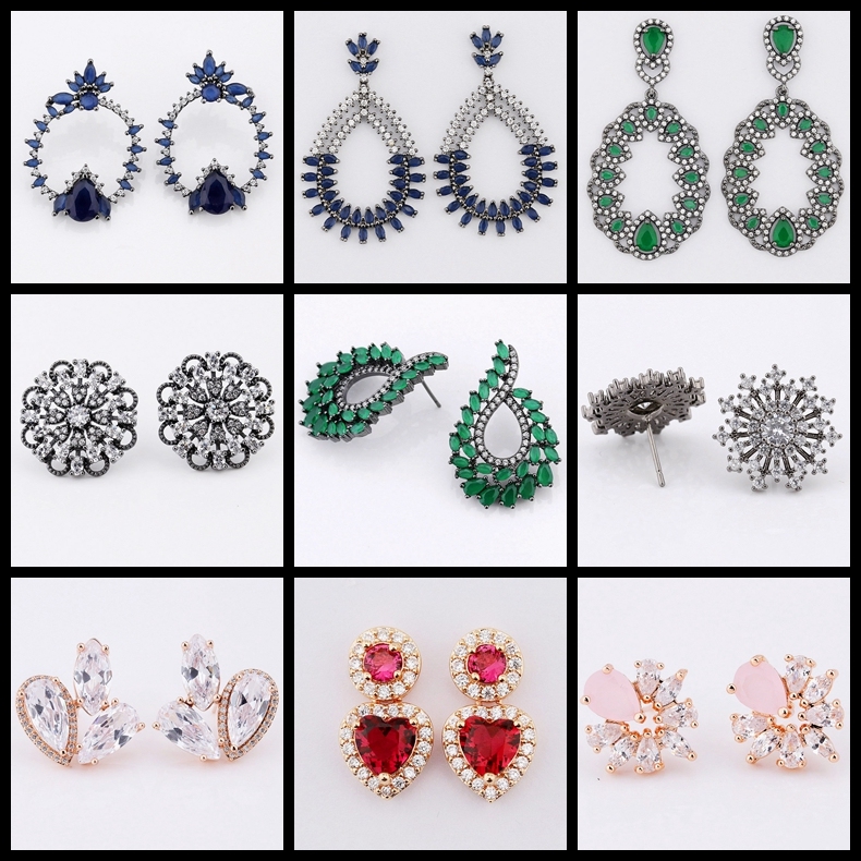 Retro Daily Wear Women accessories CZ Jewelry Stud Earrings in 2017