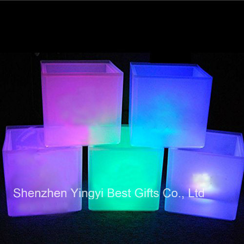 New LED Ice Bucket Double RGB Color Layer Square Bar KTV Beer Ice Bucket