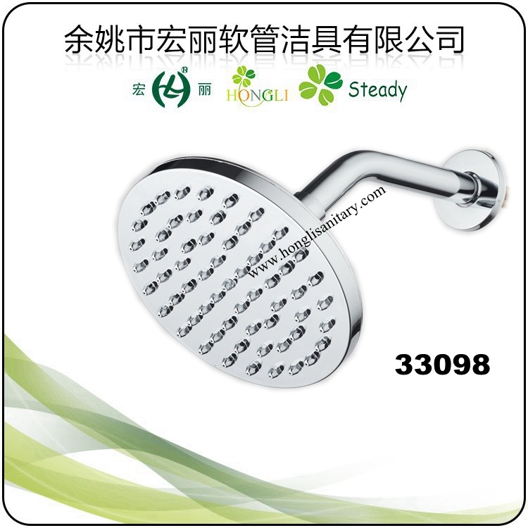33107 Chrome Plated Shower Head with Stainless Steel Shower Arm