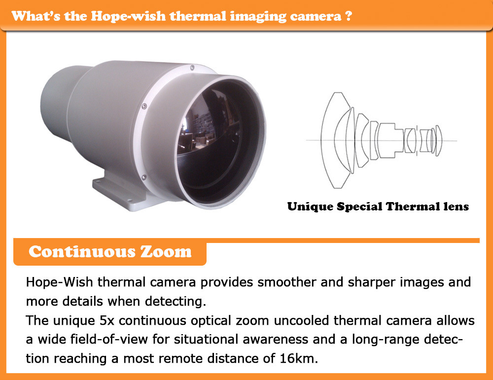 8.6km PTZ IR Thermal Imaging Camera for Surveillance