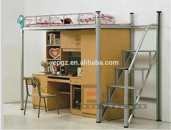 School Furniture, School Apartment Student Dormitory Bunk Bed with Desk and Cabinet