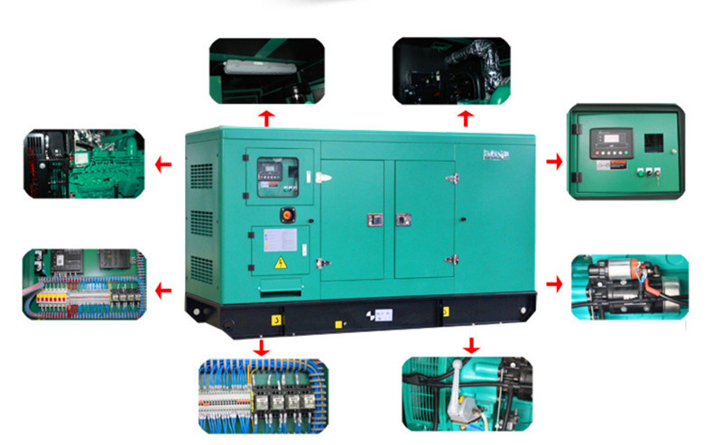 Electric Soundproof Diesel Power Generator with Stamford Alternator Spare Parts