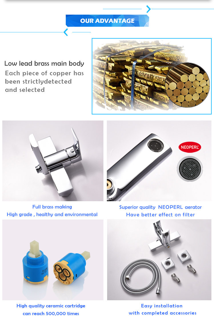 High Quality in Wall Single Lever Brass Chrome Shower Mixer