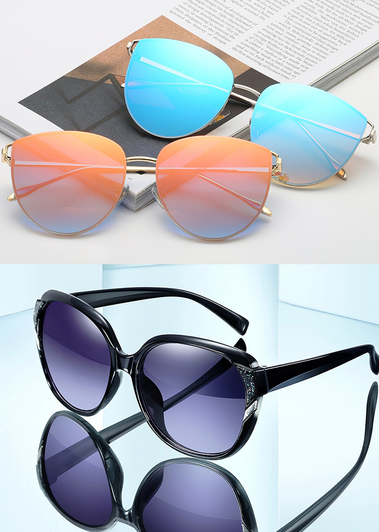 Manufacturer Price Customized Latest Fashion Accessory Metal Polarized Wood Acetate Cat Eye Frame Unisex PC Recycled Plastic Sunglasses