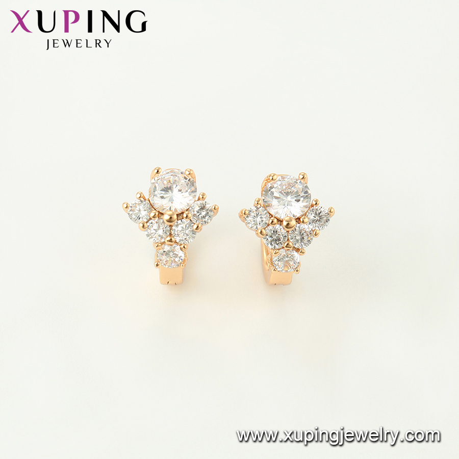 Fashion Fancy CZ Diamond Rose Gold Color Imitation Jewelry Earring