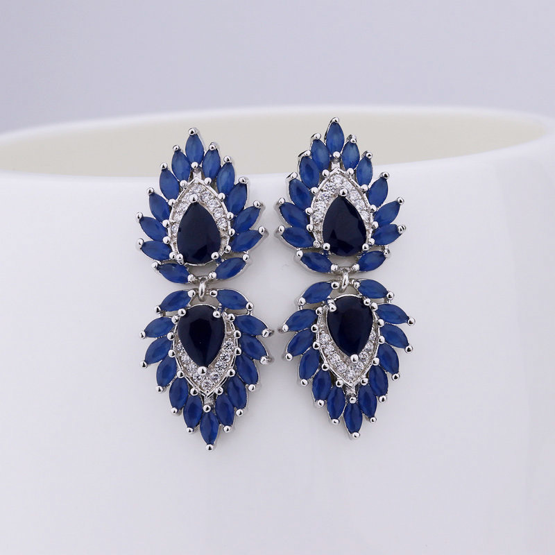 Sapphire Quality Silver Plated Elegent Party Earring Jewellery