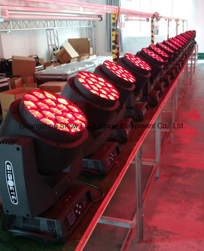 High Quality 19PCS 15W RGBW Moving Head B Eye LED Stage Light Bee Eye 4 In1 Wash Zoom LED Light