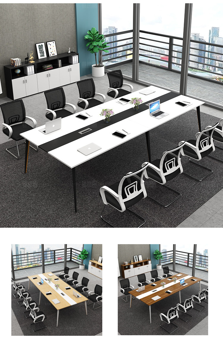 Multiple Person Wooden Meeting Conference Table