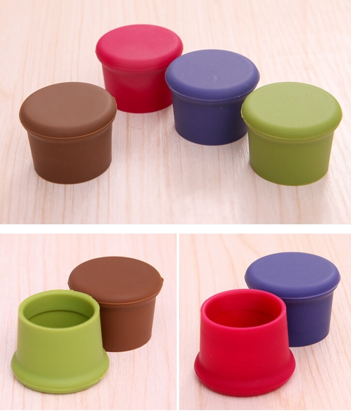 #1759 Candy Color Food Grade Silicone Gel Cover, Red Wine Stopper, Seasoning Bottle Stopper