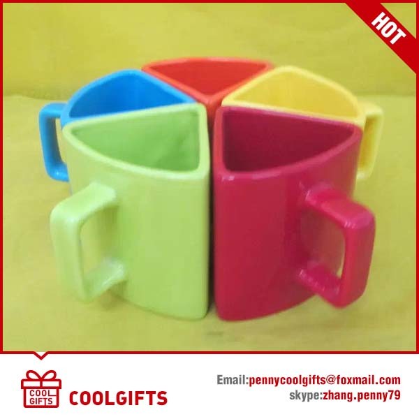 Rainbow Ceramic Coffee Cup with Colorful Print for Promotional Gift