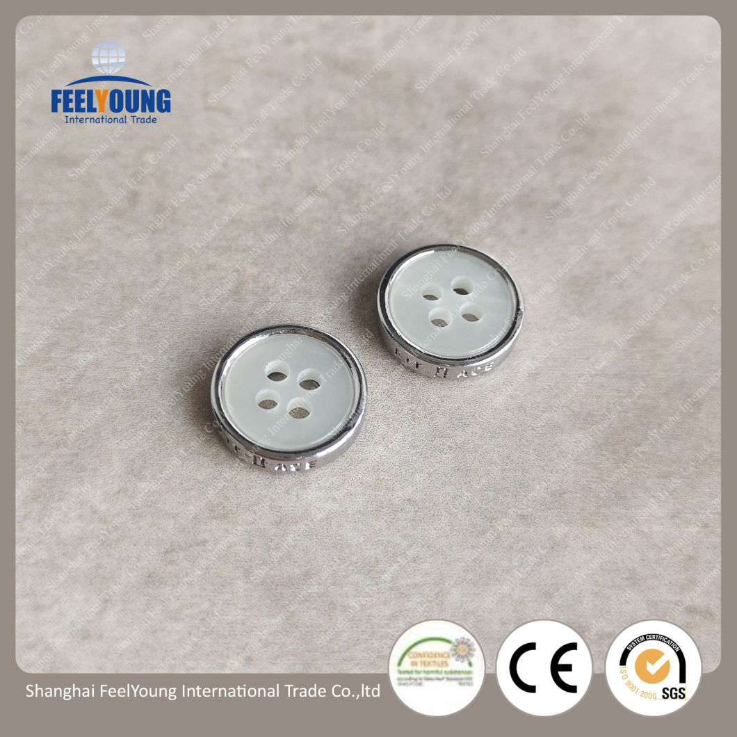 Fancy Small Waterproof Plating Engraved Zinc Alloy 4 Hole Metal Button