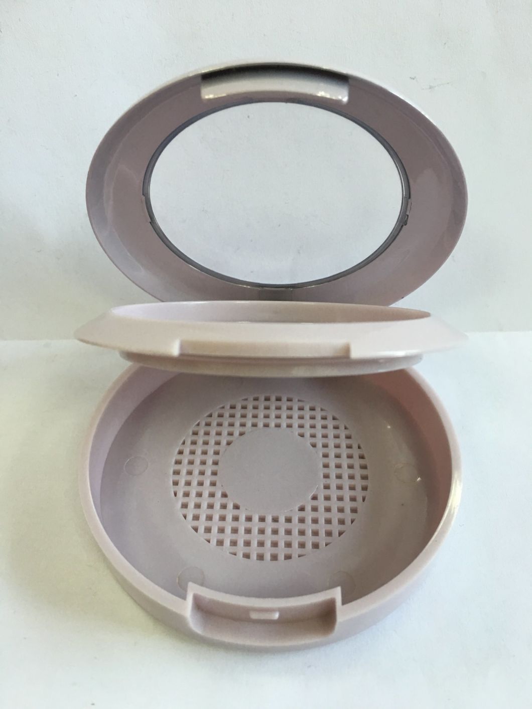 Round Plastic Compact Case with Mirror