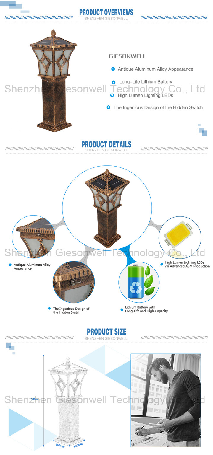 Ce/FCC/RoHS Approval LED Solar Garden Light Outdoor