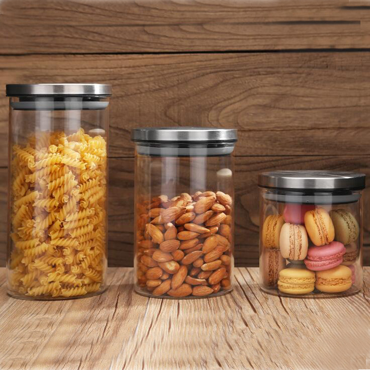Glass Food Packaging Jar Sealed Lid Glass Seasalt Jar Glass Canister