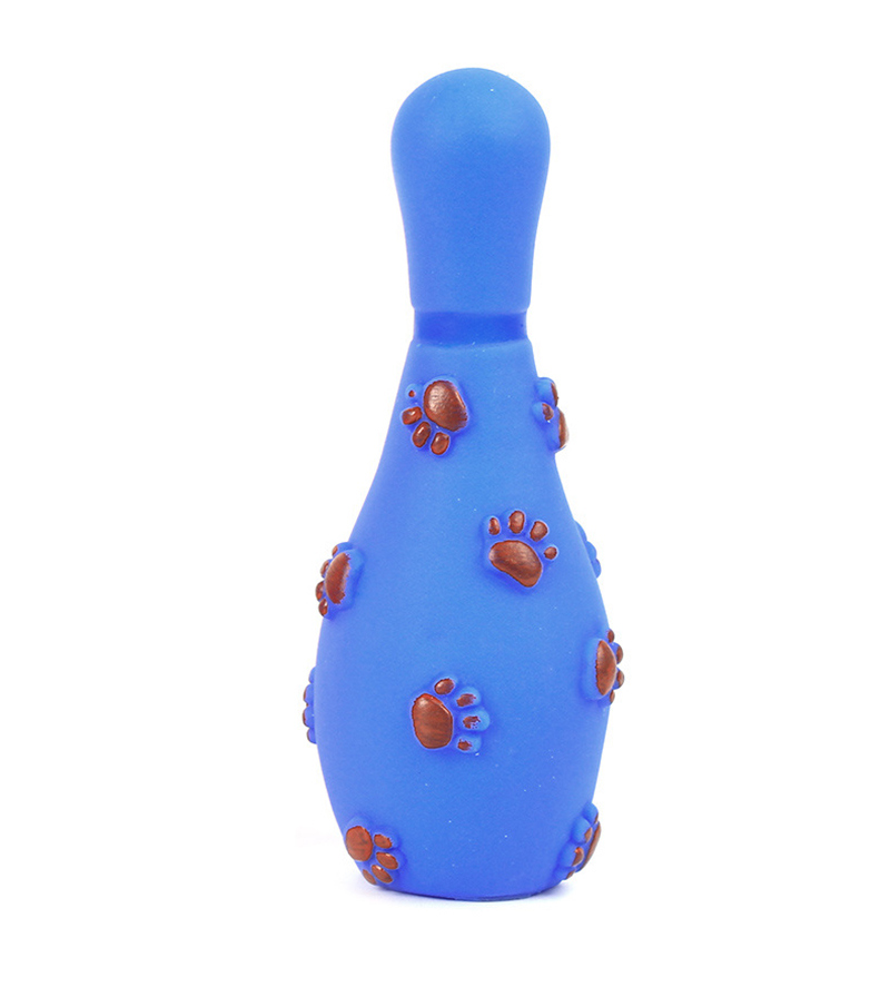 Silicone PVC Sounding Bowling Bottles Pet Dog Toy