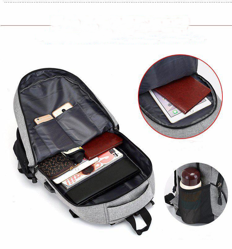 USB Charger Oxford Polyester Casual Fashion Travel School Bag Laptop Backpack