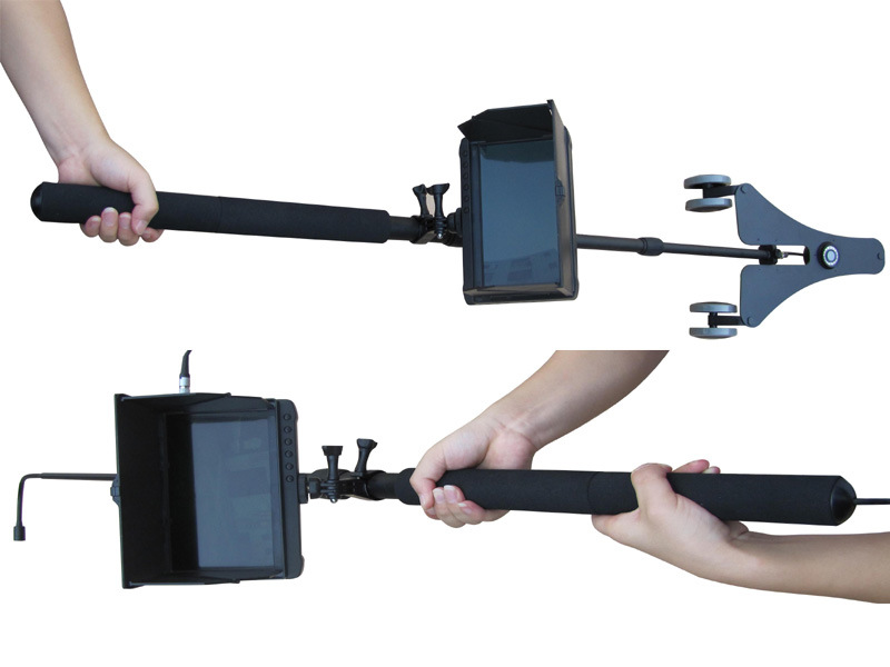 Handheld Tescopic Pole Mobile Under Vehicle Surveillance System for Airport Uvss with Two Cameras