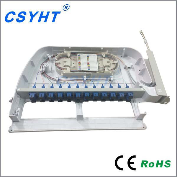 Rotary Fiber Optic Patch Panel with 12 LC Quad Adaptor