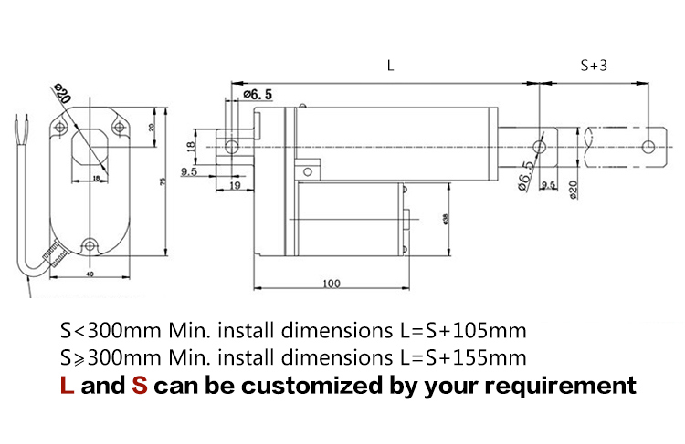 24V Parallel Linear Actuator IP54