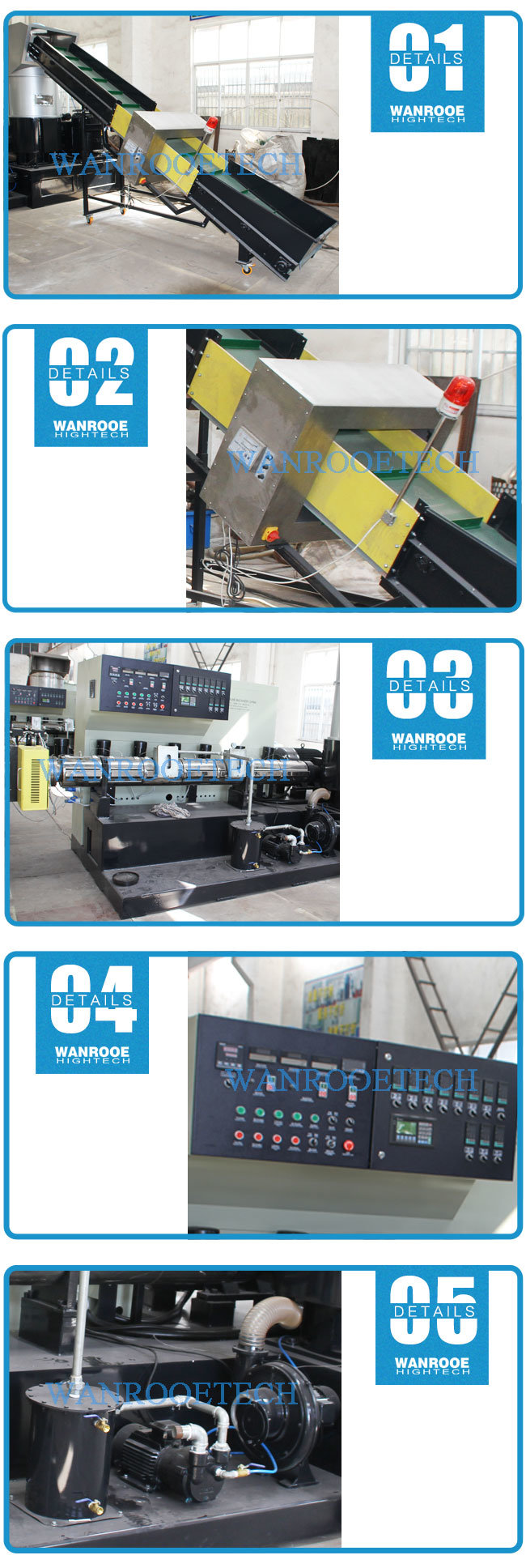 Water Ring Type Plastic Recycling Granulating Machine Production Line