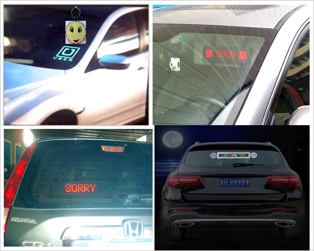 High Brightness Semi-Outdoor DIP LED Green Color Car Moving Message Sign LED Ticker