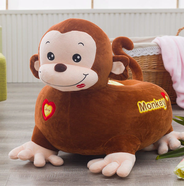 Cute Animal Plush Monkey Soft Sofa Seat for Kids