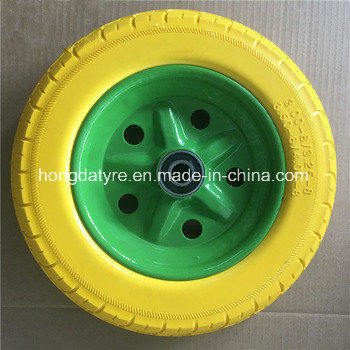 4.00-8 Flat Free PU Foam Tire Wheelbarrow Wheel Hand Truck Wheel