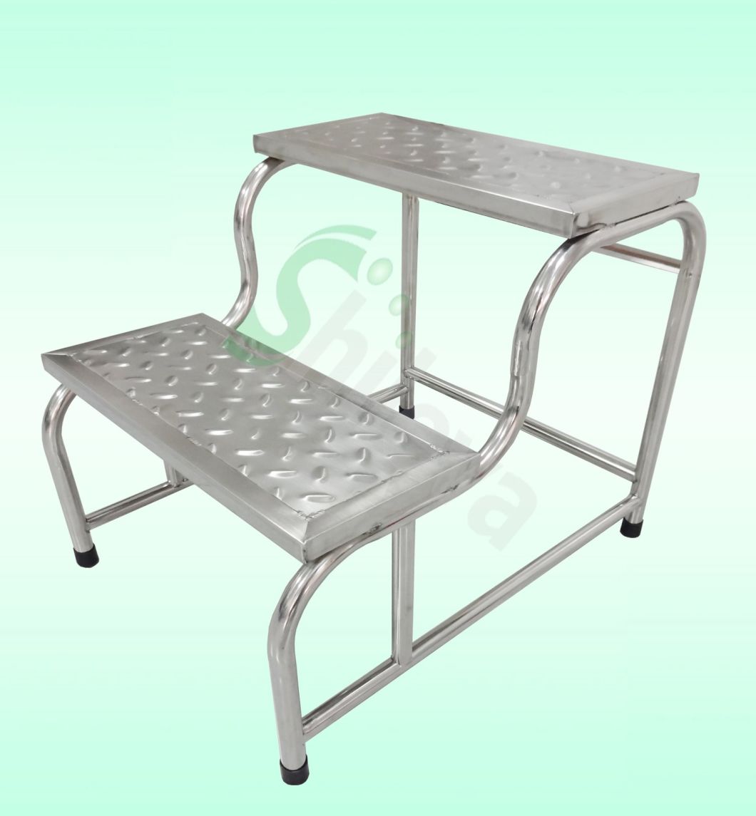 Hospital Medical Furniture Foot Stool (Double Steps) (SLV-D4018)