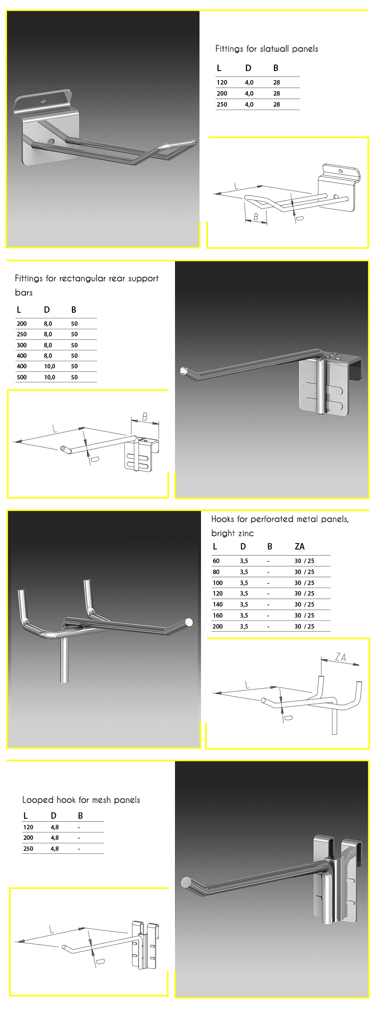 Retail Store Metal Display Hooks for Exhibition