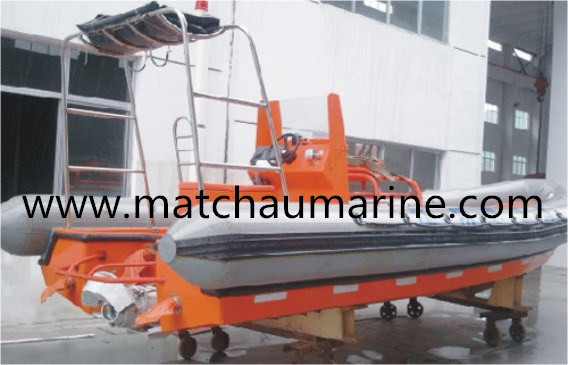 Open Type FRP Marine Rescue Boat with Davit