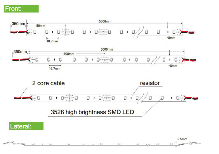 Ce&RoHS Wholesales High Brightness LED Light Strip Ultra Diamond Bright Light Strips Flex Surface Mount 12V 24V LED Strip Lighting