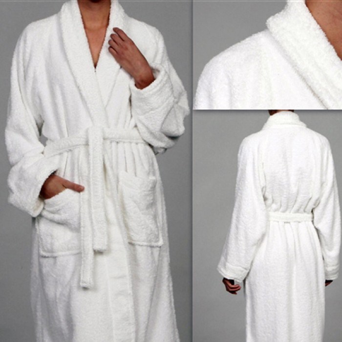 Luxurious 100% Cotton Toweling Terry Shawl Collar Unisex Bath Robe