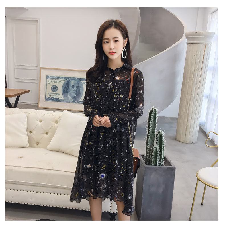 Ladies New Floral Chiffon Sling Two-Piece Dress