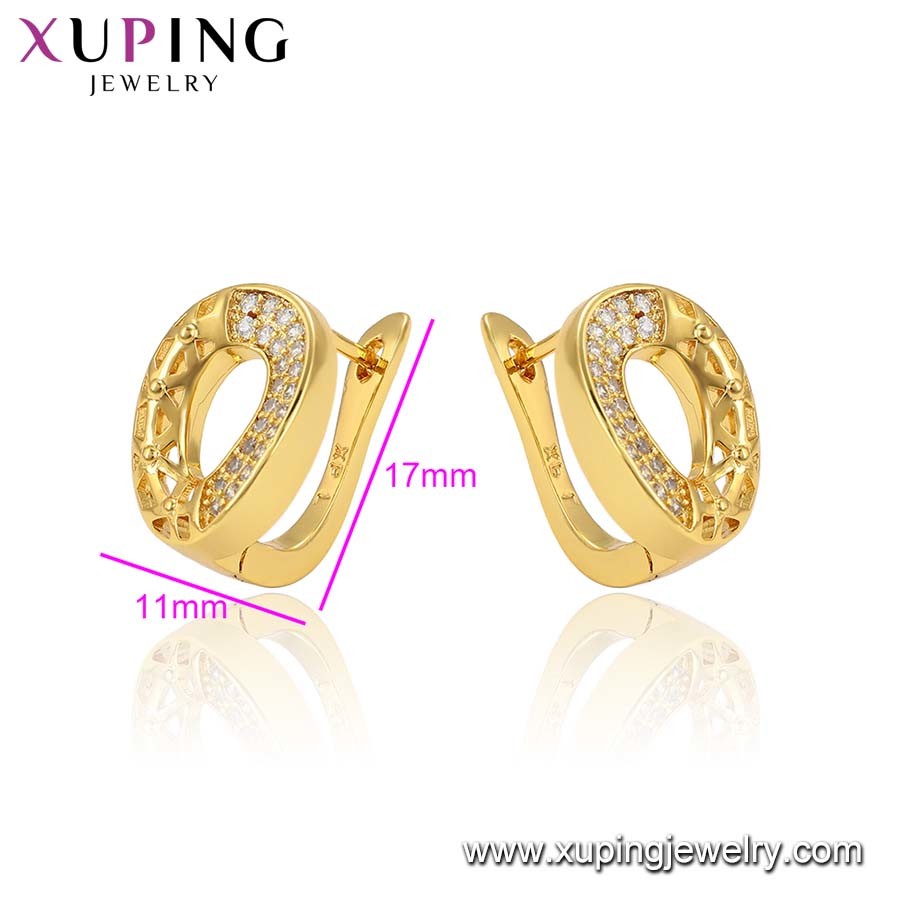 Fashion Fancy CZ Diamond Rose Gold Color Imitation Jewelry Earring Hoop