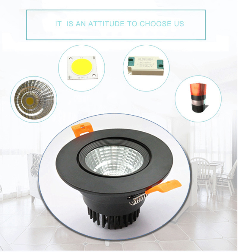 LED Down Lamps 3W/5W/9W/12W/15W/30W Recessed Ceiling LED COB Down Light LED Spot Light