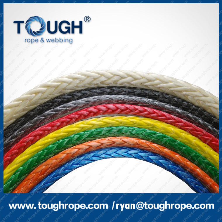 Synthetic UHMWPE Winch Rope with Hook, Thimble, One Meter Protective Sleeve as Full Set for Electric Winch (winch rope)