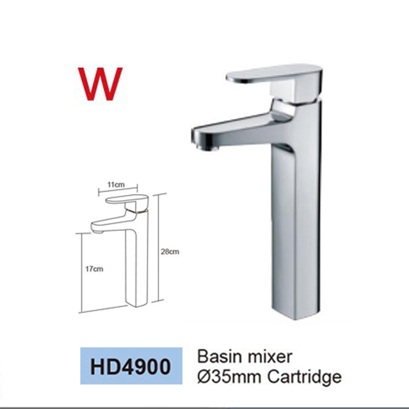 Watermark Single Handle Water Saving Brass Basin Faucet (HD4900)