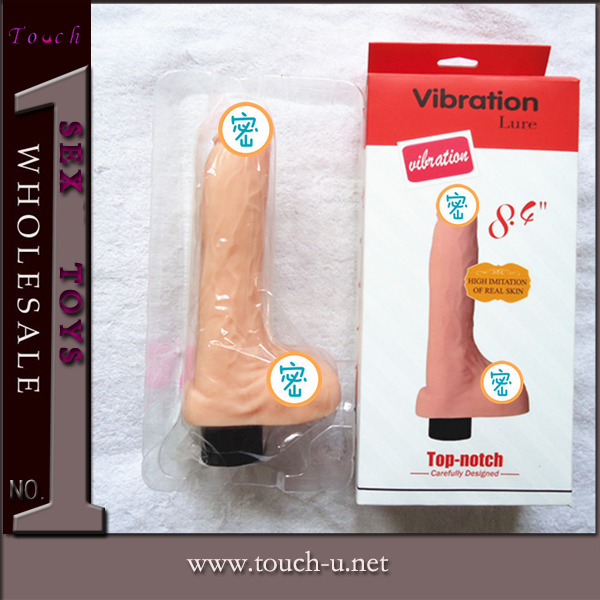 Real Feeling Highly Realistic 100% Silicone Penis Women Sex Toy Dildo (TJA1001)