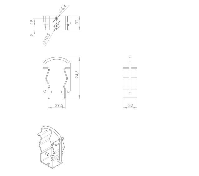 Small Metal Clip Copper Fuse Holder