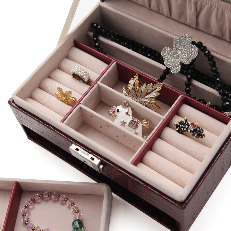 Rose Luxury Display Gift Packaging PU Leather Necklace/Jewelry Box