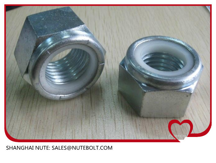 DIN982 /Bsw/Bsf/Unc/Unf Carbon/Stainless Steel A2-70 Class 4 6 8 Blue/White Ring Hex Nylon Nut Insert Lock Nuts Zinc
