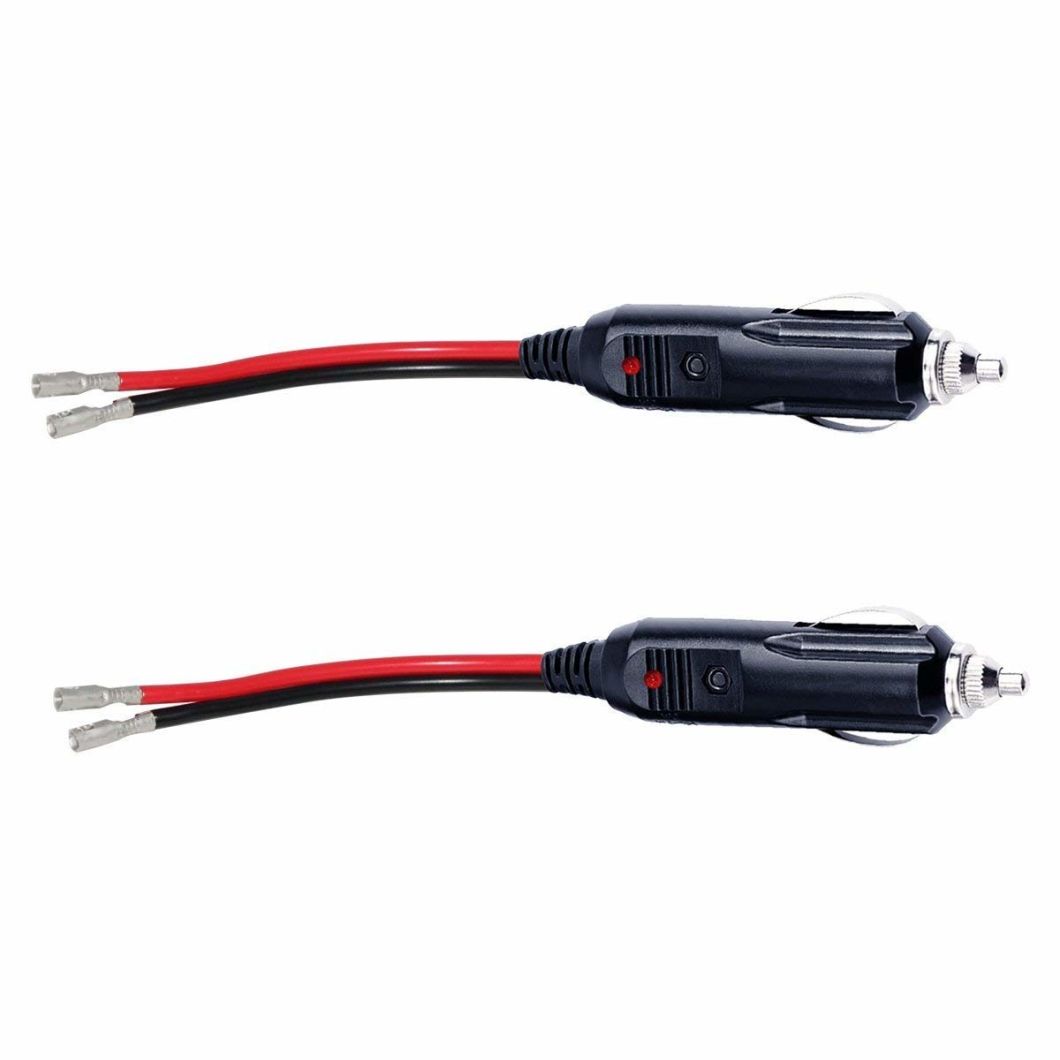 12V 24V Car Cigarette Lighter Male Plug with 10A Fuse Leads