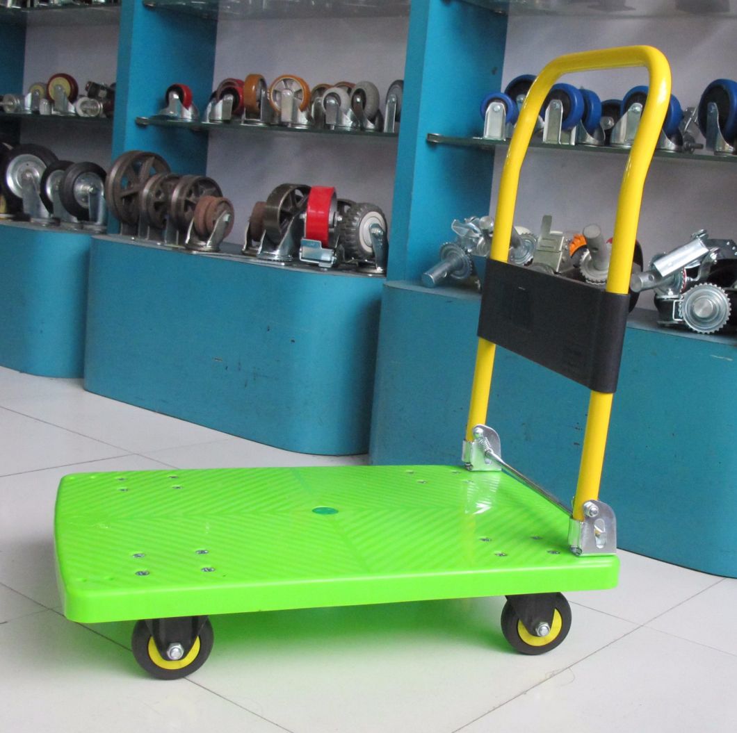 150kg Fashion Green Color Platform Trolley Noiseless Folding Hand Truck